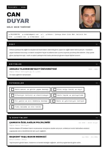 Hasta Bakıcı Cv Örnekleri cv indir